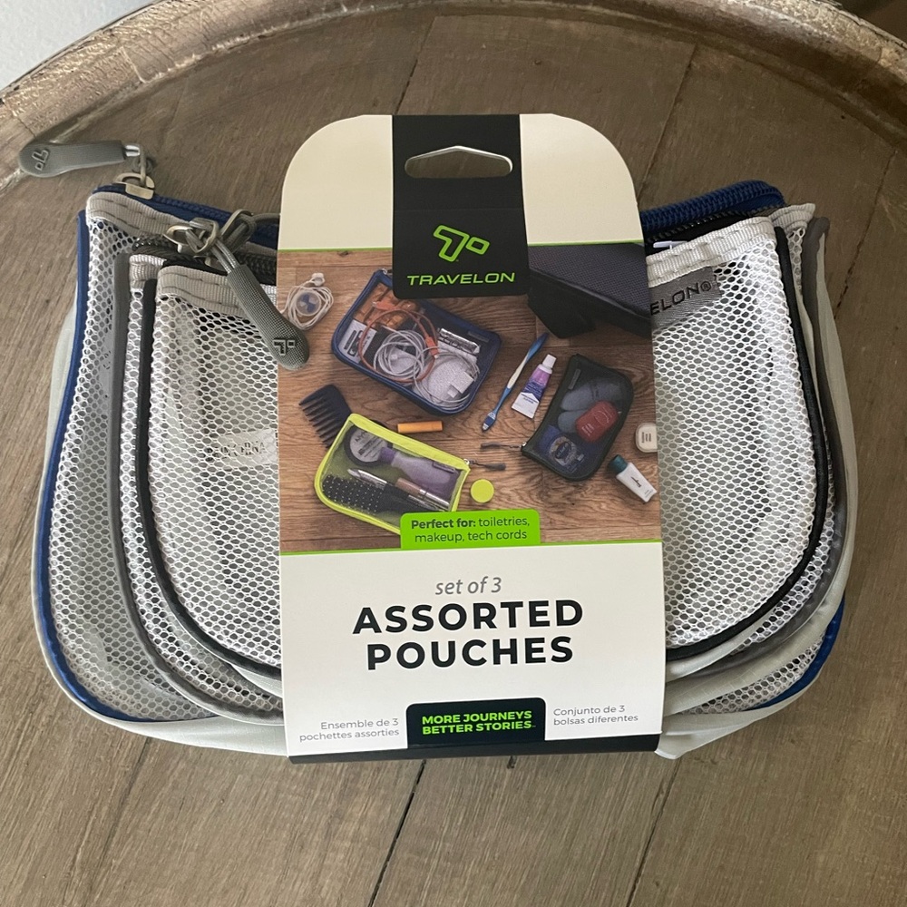 Travelon Assorted Pouches Set - Gray and Blue